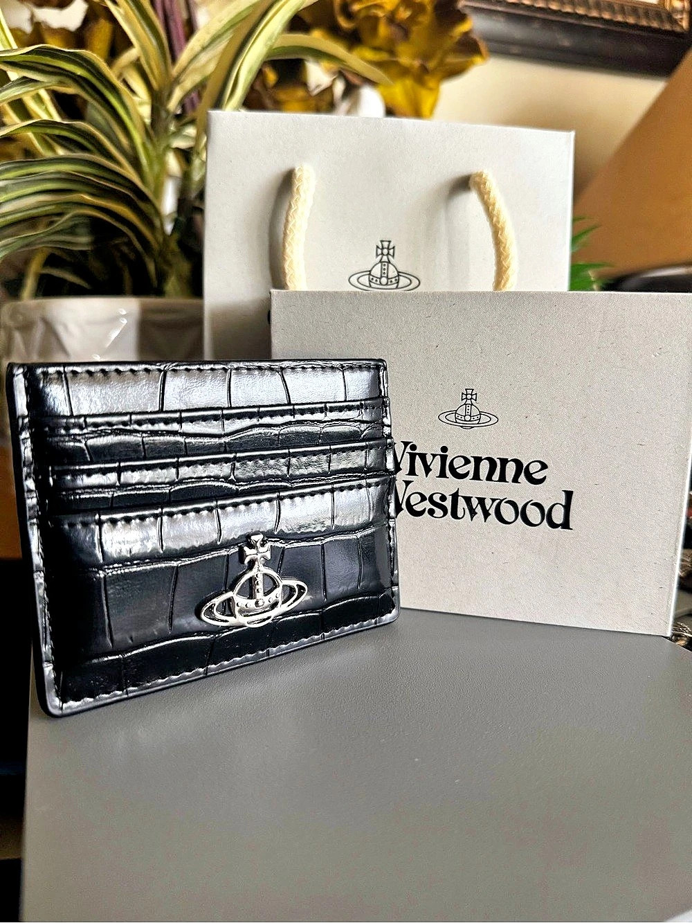 Vivienne Westwood Crocodile Card Holder Black